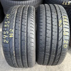 20” tires pirelli 245/35/20 with free installation $140 both