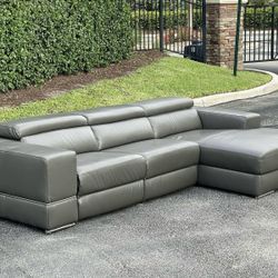 Sofa/Couch Sectional - Recliner - Leather - Gray - Delivery Available 🚛