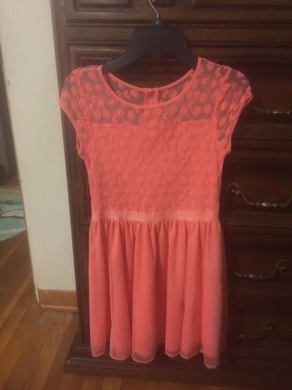 Coral short sleeve spring dress