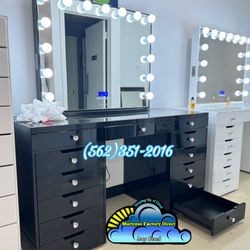 Black Vanity Led Desk New Diamond Knobs Nuevo Cajonera Chest 