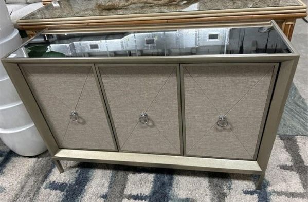🎯Anniston Grey Wood Cabinet w/ Mirror showcase piece - Top MSRP $959 - 🚛Delivery Negotiable