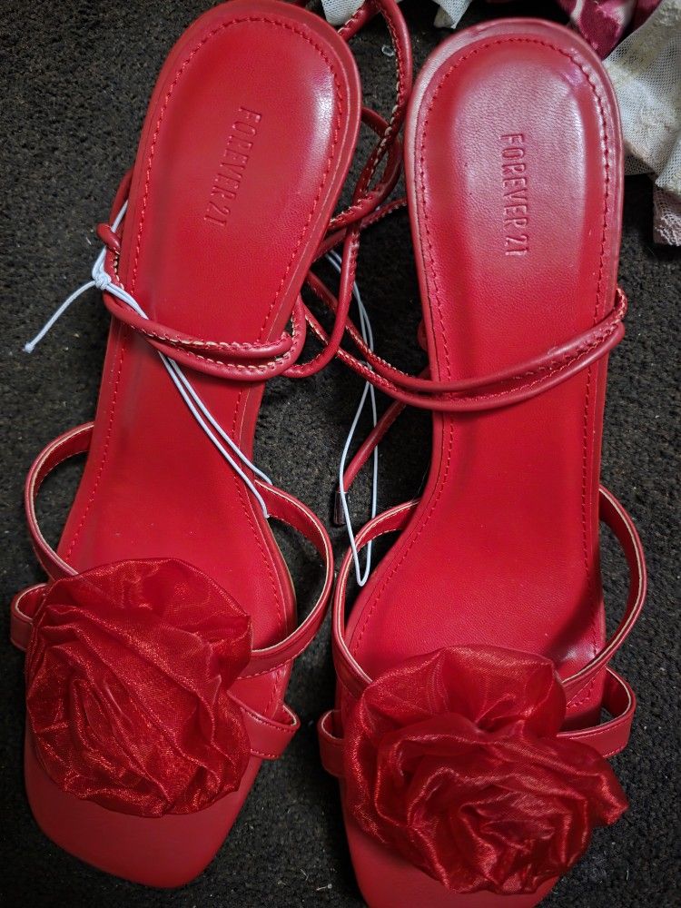 Red Heels With Roses