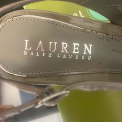 Woman’s Grey RL Sling Back Heels 