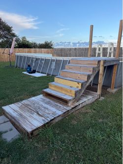 Pool deck and ladder