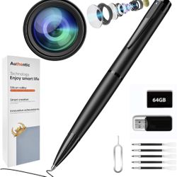New in box 1080P Hidden mini Camera pen video recorder with 64GB with Motion Detection Security for Home,Baby Monitoring(Black)