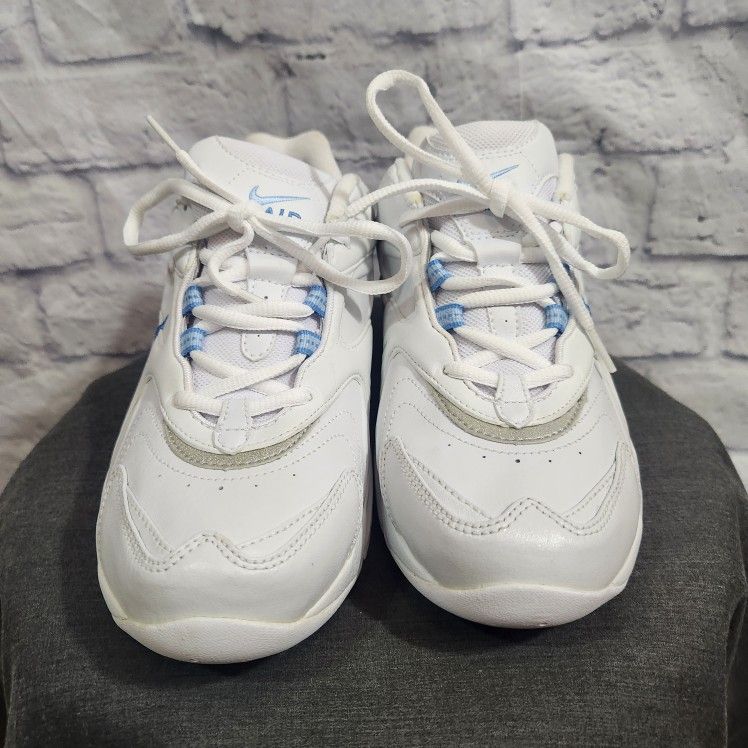 Nike Air Monarch IV Womens White & Blue Athletic Sneakers Size 10
