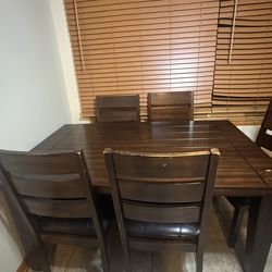 Wood dining room table