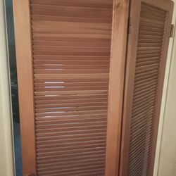 48 in X 79 in Vintage 50's Louver Panel Solid Wood Interior Double Bi-Fold Door