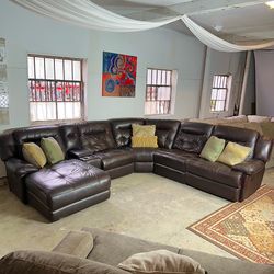 Leather sectional couch