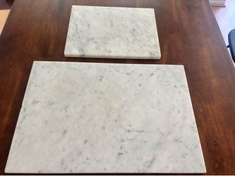 set of 2 Carrara marble chopping boards
