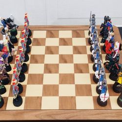 Large Medieval Chess Game Set With Chessboard
