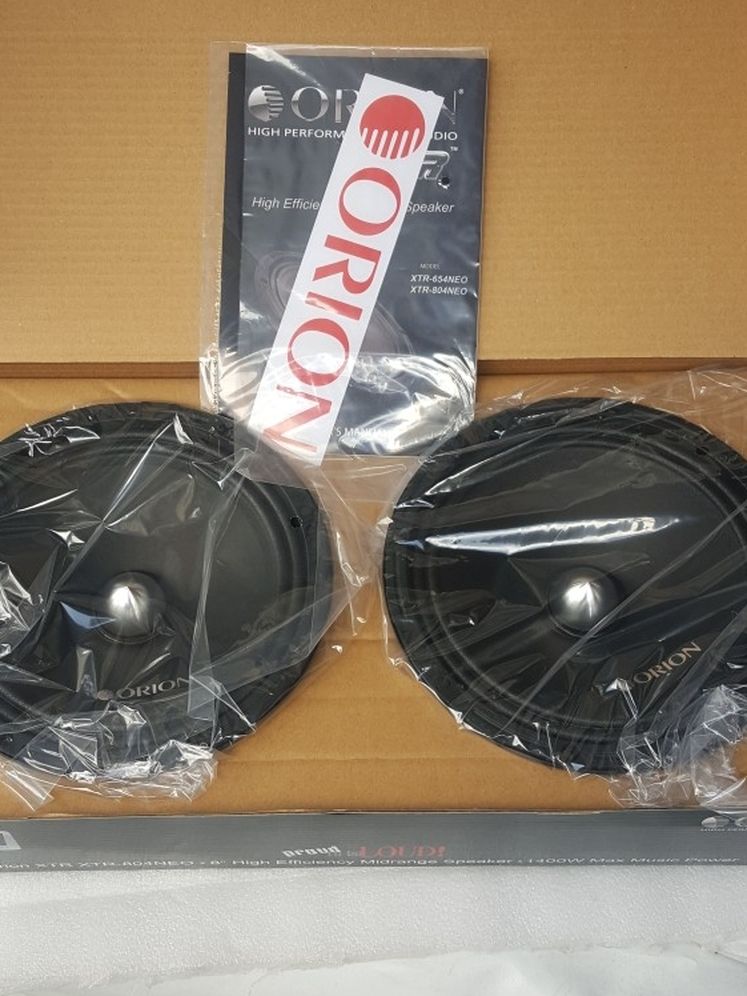 Orion XTR-804NEO 8" 350W RMS NEO Magnet Shallow Pro Audio Midrange Speakers 4 Ohm 1400W Max (Pair)