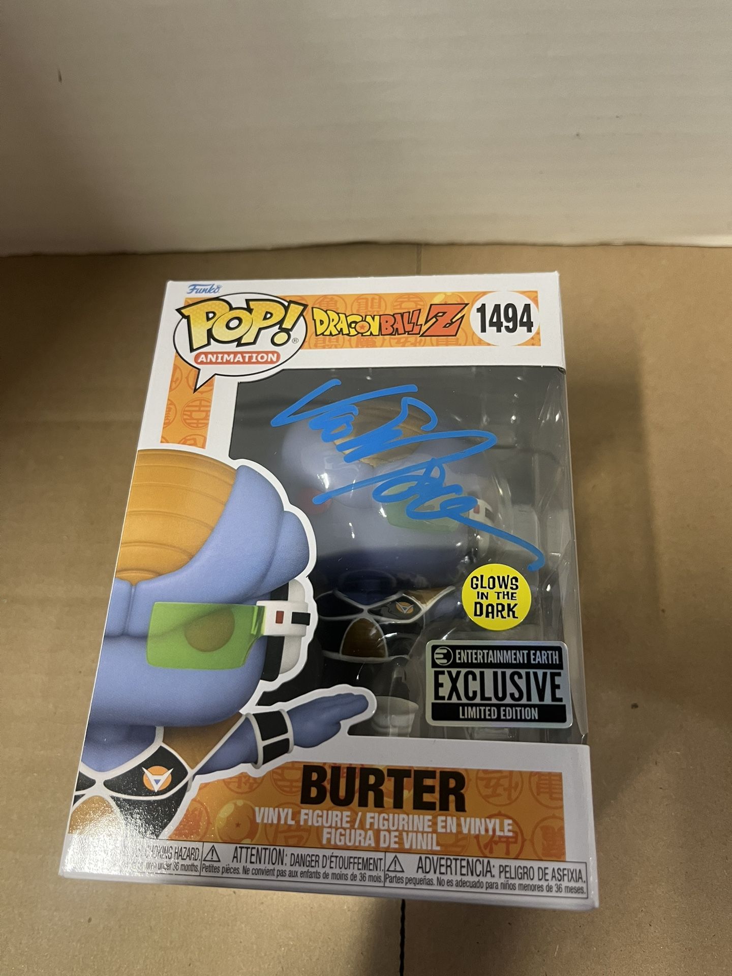 Funko Pops! Dragonball Z 1494 Burter Signed By Vic Mignogna OCCM COA