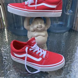 Worn Once, Vans Size 3 Youth Old Skool, Red Low Tops For Kids 