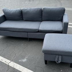 3-seat Couch With Ottoman, New Assembled 