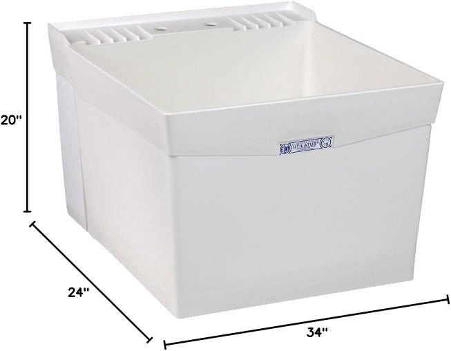 2x Mustee Utility Sink Tub + Faucets