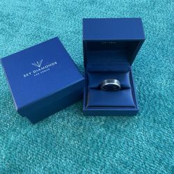 14K WHITE GOLD MENS WEDDING BAND