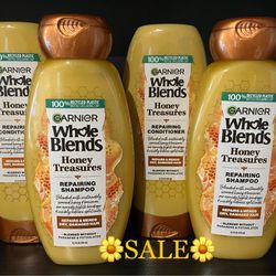 🛍GARNIER WHOLE BLENDS 🍯 HONEY SHAMPOO & CONDITIONERS (PACK OF 4)
