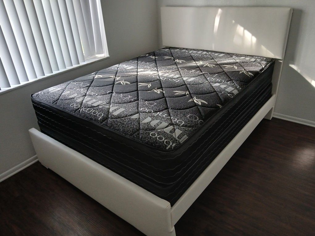 $370 Queen Bed Frame With Mattress And Box Spring Brand New Free Delivery