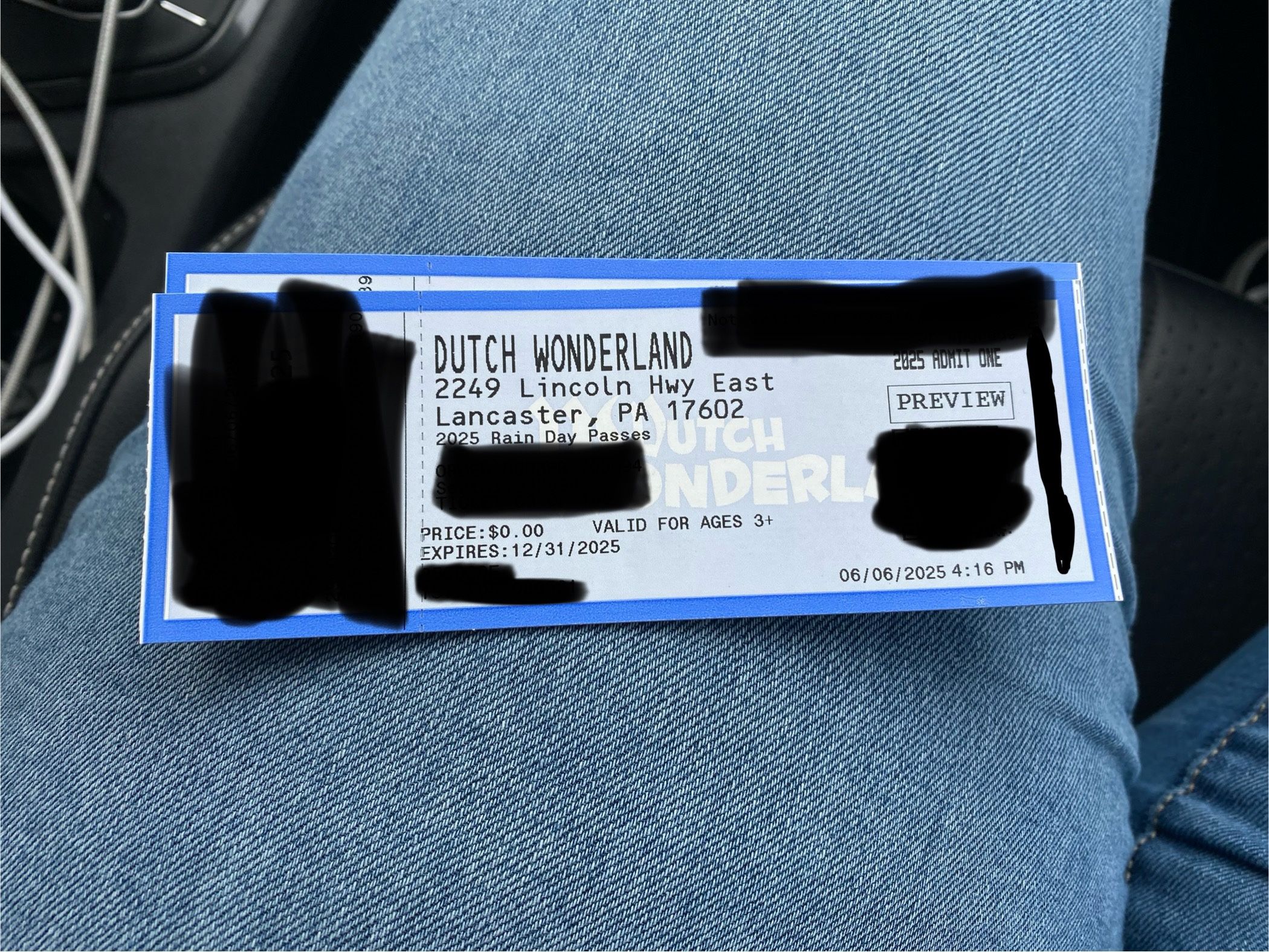 2 Tickets To Dutch Wonderland
