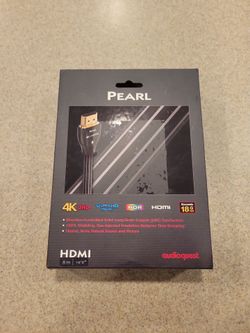 NEW AudioQuest Pearl HDMI cable, perfect for home theater and high-definition video setups.