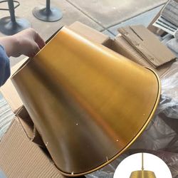 Gold pendant drum light fixture
