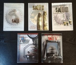 SAW 1-5 DVD HORROR MOVIE LOT