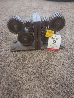 Industrial Gear Bookends Set of 2
