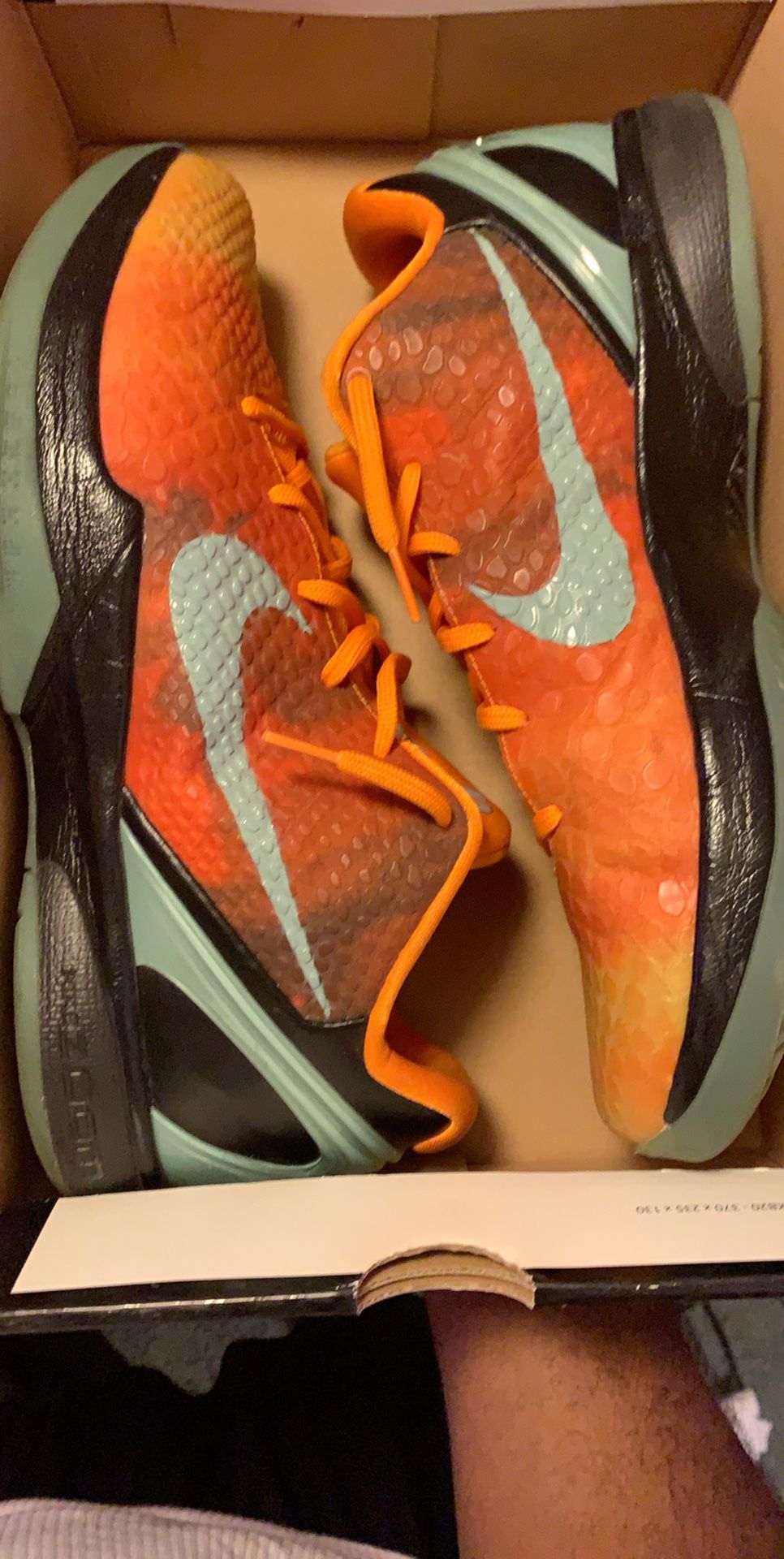 Size 13 Kobe “ASG Orange County” I will be postponing selling due to the tragic death of Kobe yesterday..