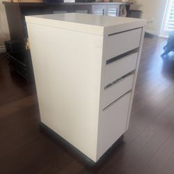 White Office Drawer Unit With File Storage 