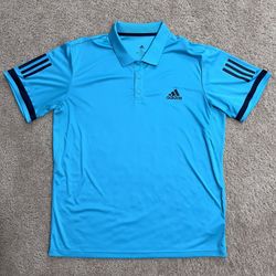 ADIDAS / CLASSIC ClimaCool Three Stripe Golf Shirt Polo / Mens X-Large XL / Excellent Condition!! / Blue 