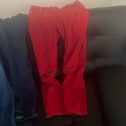 4 Pair Boys Jeans 1red Size $10 3 Blue Jean Levis Barely Worn $20