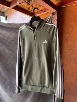 Adidas Men's Essentials 3-Stripes Fleece Hoodie - Olive Green