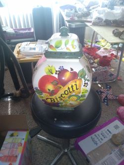 Hand painted cookie jar