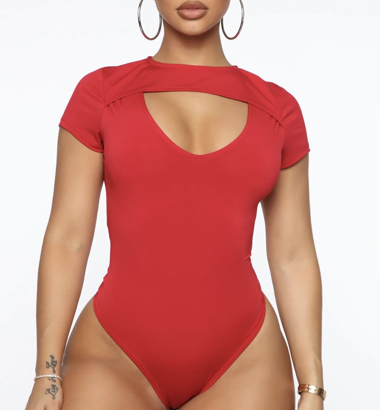 Fashion Nova Red Bodysuit Size M