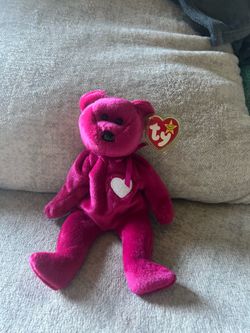 Ty Beanie Babies Valentina Pink Bear Plush Beanbag 1999 Vintage Retired