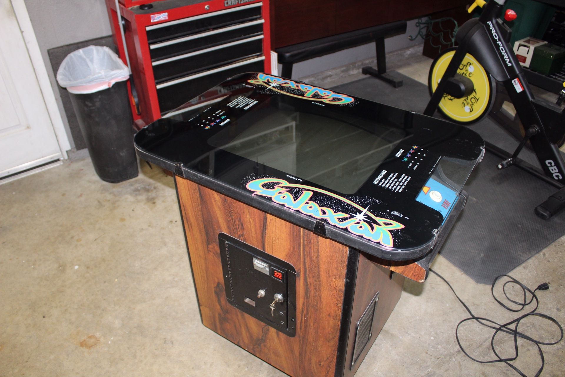 Vintage Galaxian cocktail table arcade game