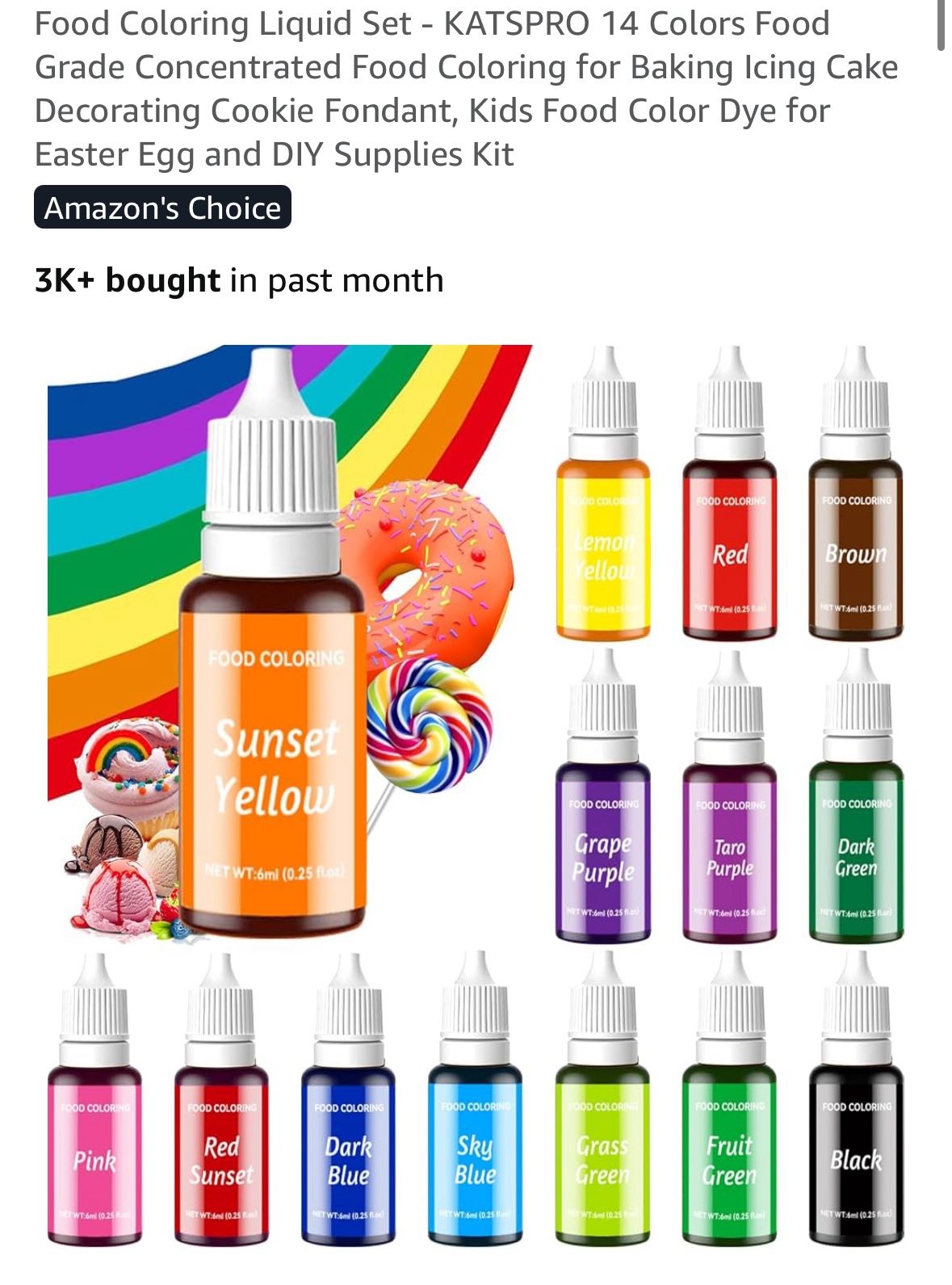 Food Coloring Liquid Set