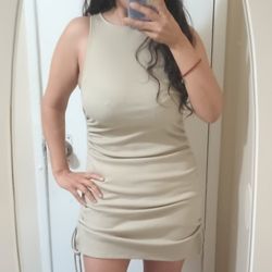 alondra cafe au lait beaded maxi dress - limited edition Satin Sash Tube Mini Dress CREAM / XL