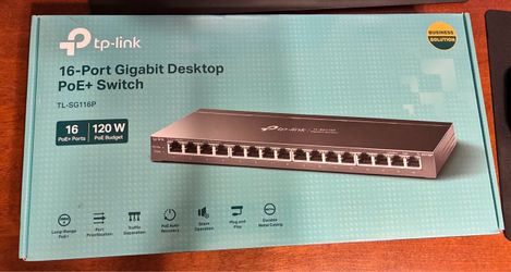 TP Link TL-SG116P 16 port POE+ switch