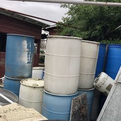 55 Gallon Plastic Barrels