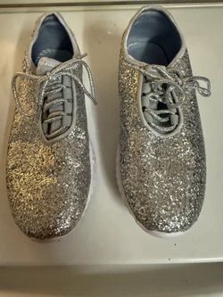 Silver Glitter Tennis Shoes -Sz 7