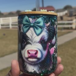 Highland Cow Snow Globe Mug