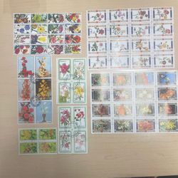 70+ flower collectible postage stamps
