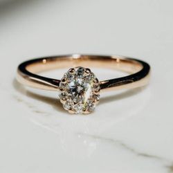 Prong-Set Halo Cathedral Solitaire Ring