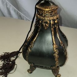 Black And Gold Vase With A Lead
