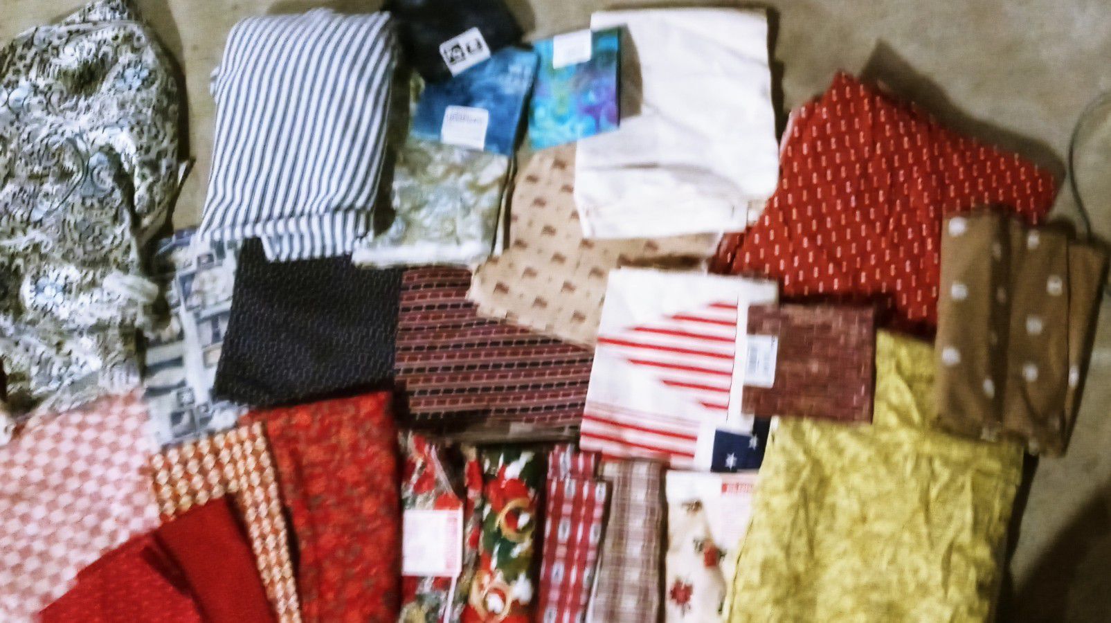 Big Fabric And Other Crafting Lot