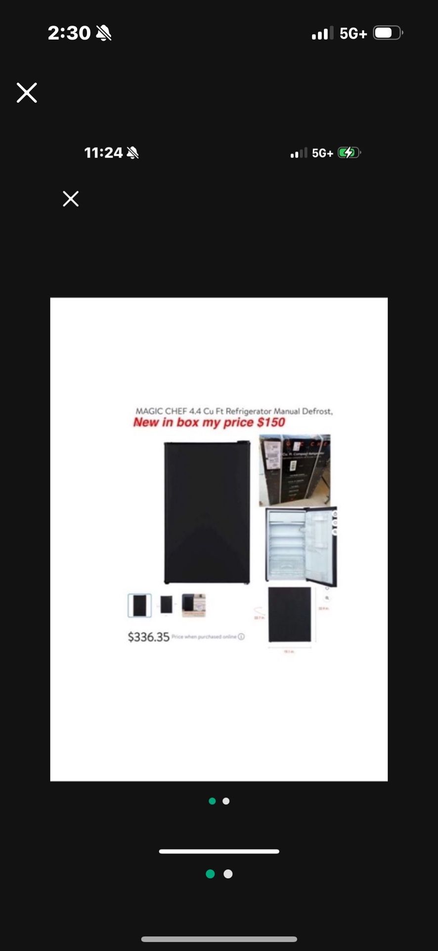 New MAGIC CHEF 4.4 Cu Ft Refrigerator Manual Defrost, E-Star $150 cash only East Palmdale