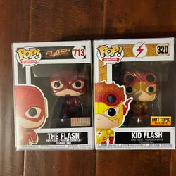 Funko Pop! The Flash #713 & Kid Flash #320 (Custom Metallic)