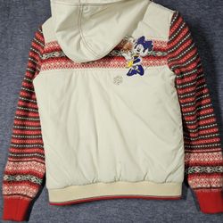 vintage disney 1995 womans winter jacket minnie mouse embroidered 